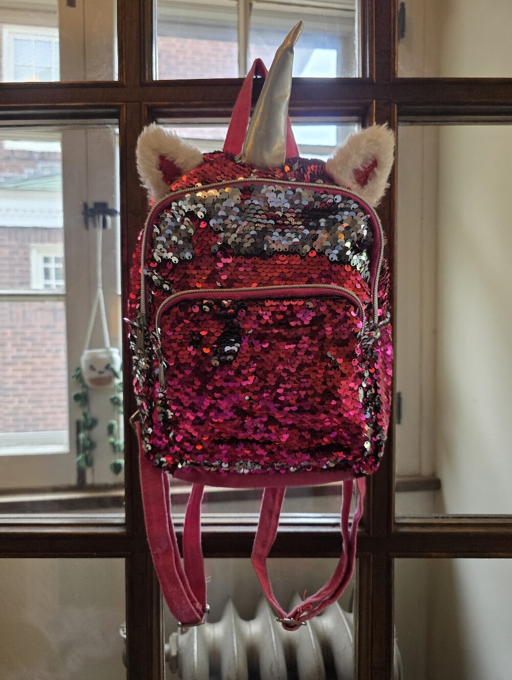 Kids Sequin Unicorn Backpack - Pink